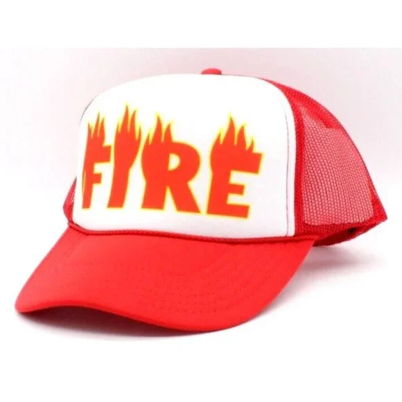FIRE Trucker Hat Mesh Hat snapback hat adjustable - Picture 3 of 4